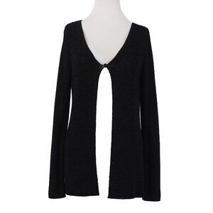 Dana Buchman Cardigan $248 Sz S Black Open Knit Rayon Nylon Cardigan